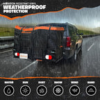 Mockins 30 Cubic Ft. Trailer Hitch Cargo Carrier Bag & 6 Packing Cubes 29"x23"x12" | 60"x24"x36" Waterproof Cargo Bag for Hitch Carrier | Set of Vehicle Soft-Shell Carriers with Buckle Straps & Lock