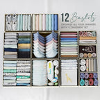 Drawer Organizer Clothes Set of 12 Beige - Dresser Organizer For Nursery, Bedroom, Closet - The Perfect Baby Clothes Organize