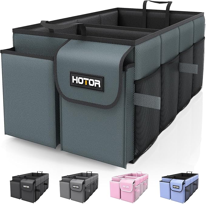 HOTOR Trunk Organizer for Car - Car Organizer, Foldable Trunk organizer for SUVs & Sedans, Sturdy Car Organization for Car Ac
