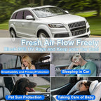 Front Side Half Window Shade Foldable Custom Fit for Audi Q7 2011-2015 Car Window Shades for Side Window Sun Shade UV Protection Heat Insulation for Camping Sleeping 6PCS