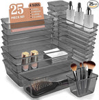 Kitchen Desk Drawer Organizers Storage for Office, Small Acrylic Vanity Trays Makeup Organizer for Drawer Bathroom Plastic Ma