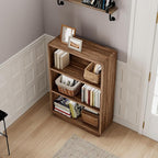 ChooChoo 3-Tier Bookcase, Wooden Bookshelf, Farmhouse Bookshelf with Open Storage, Tall Bookcase for Bedroom and Home Office,