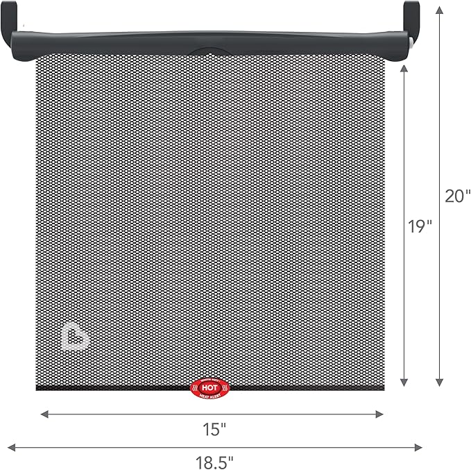 Munchkin Brica Sun Safety Car Window Shade with Heat Alert, Helps Block UVA/UVB Rays, 2 Pack, Black