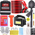 Car Roadside Emergency Kit, with Jumper Cables Automotive Kit,Car Safety Roadside Assistance Kit Headlamp,Tow Straps, Safety 