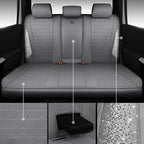 CAR PASS Gray Oxford Bling Diamond Car Seat Covers Full Set Interior Sets, Waterproof Shining Glitter Sparkly Crystal Univers