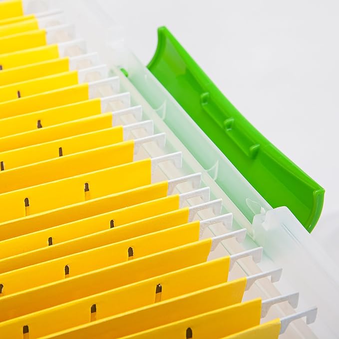 IRIS USA File Box File Organizer Plastic File Box for Letter/Legal File, BPA-Free Plastic Storage Bin Tote Organizer w/Secure