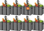 WISELIFE Reusable Grocery Bags 8 Pack,Large Grocery Tote Bag Water Resistant Shopping Bags Foldable Grocery Bag for Clothes,Shoes and Picnic,Black
