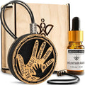Handmade Wood Car Air Freshener — Father’s Hands Designed Refillable Essential Oil Diffuser — Long Lasting Mountain Rain Frag