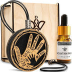 Handmade Wood Car Air Freshener — Father’s Hands Designed Refillable Essential Oil Diffuser — Long Lasting Mountain Rain Frag