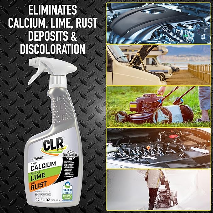 CLR Brands Automotive Calcium, Lime & Rust Remover Spray, 22 oz., Cleaning Spray for Multiple Surfaces, EPA Safer Choice Cert