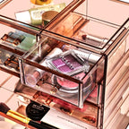 Sorbus Acrylic Makeup Organizer Set, 7-Drawer Vanity & Countertop Cosmetic Storage with Small & Wide Drawers, Bronze Glow Mak