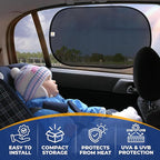 EcoNour Car Side Window Shades for Baby |2 Pack Side Window Sunshade for Kids | 18S Premium Static Cling |Automotive Sun Protection Baby from UV and Sun Glare |Car Accessories Large (21"x14")