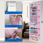 over the door organizer, Solid Bamboo Board (Not Plastic!) 6-Tier Heavy Duty 75LB, 12 Side Pockets, 3 Reinforced Hooks & Anti