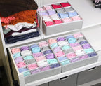 Simple Houseware Sock Drawer Organizer for Dresser/Closet/Bedroom, 3 Pack, Gray