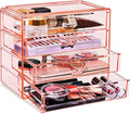 Sorbus Makeup Organizer - 4 Drawer Acrylic Make Up Organizers and Storage for Cosmetics, Jewelry, Beauty Supplies, Clear Make