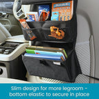High Road Storage Organizer with Car Tissue Box Holder and Multipurpose Pockets - Back of the Seat or Front Seat Organizer for Driving Essentials - Slim and Compact Car Storage for All Vehicles