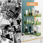 Corner Bathroom Counter Organizer Bathroom Countertop Shelf Makeup Organizer for Vanity Perfume Tray for Corner Storage (3 Ti