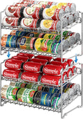 Simple Houseware 2 Tier Stackable Can Rack, Silver, 2 Pack