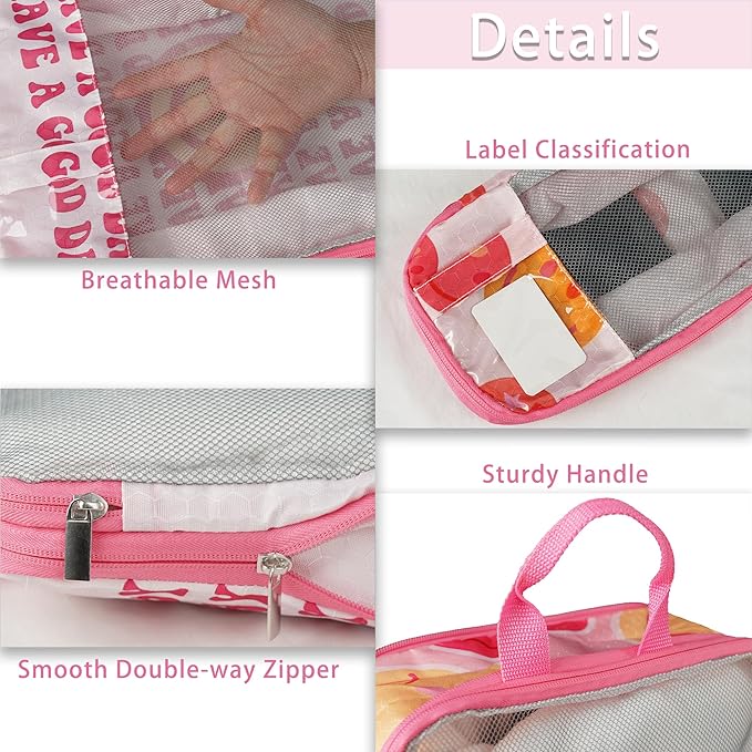 7 Pcs Compression Packing Cubes for Travel Luggage, Lightweight Suitcase Organizer Bags Set, Compression Packaging Cube for T