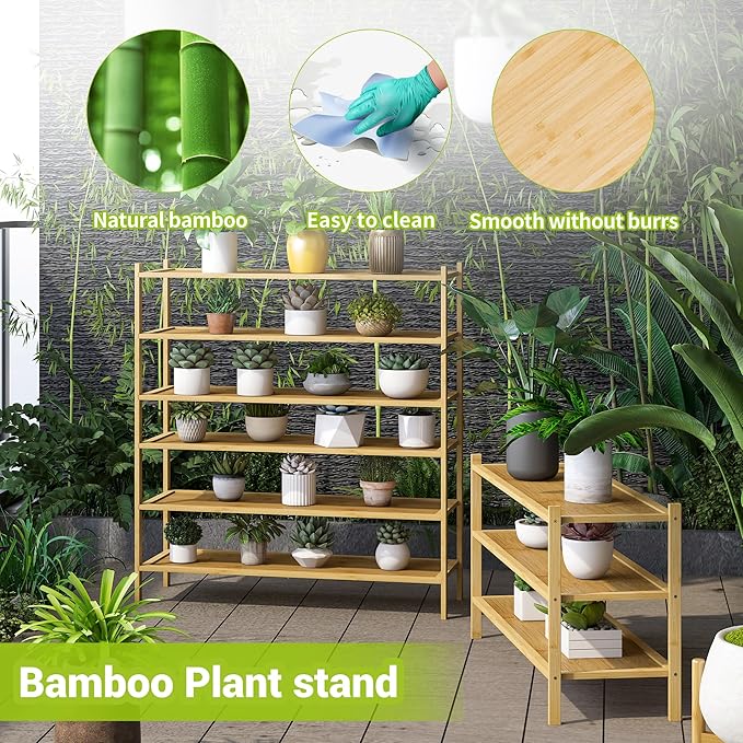 BMOSU 3-Tier Bamboo Extended Shoe Rack Premium Stackable Shoe Shelf Storage Organizer for Hallway Closet Living Room Entryway