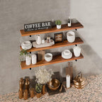 Industrial Pipe Wall Wood Shelves,Real Wooden Shelves 36" in Walnut Color with 1.2" Extra Thickness, Modern Floating Shevles