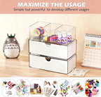 3 Tier Medicine Cabinet Organizer and Storage,Stackable Bathroom Medicine Organizer with Removable Dividers, Plastic Vanity S