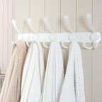 Dseap Wall Mounted Coat Rack - 5 Tri Hooks, Heavy Duty, Stainless Steel, Metal Coat Hook Rail for Coat Hat Towel Purse Robes 