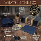 Leather Cleaner, Conditioner and Detailer Kit - Natural Beeswax Formula for Car Seat, Couch, Furniture, Purse, Boots & Jacket