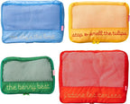 ban.do Getaway Polyester and Mesh Fruit Theme Packing Cube Set, Includes 4 Foldable Luggage Organizers in Various Sizes (J'ad