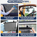 EcoNour Car Window Shades for Baby (2 Pack) - Upgraded | Shades for Side Window | Comes with Enhanced Suction Cups & Large Clips for Durability | Baby Car Accessories (18" x 20")