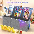 Mabahoo Extra Large Toy Box Chest with Lids, Collapsible Sturdy Kids Toy Storage Organizer Boxes for Boys Girls, 40"x14"x16",