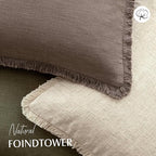 Foindtower Set of 2 Decorative Linen Fringe Throw Pillow Covers Cozy Farmhouse Cushion Cover with Tassels Accent Pillowcase f