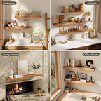 24 Inch Floating Shelves for Wall, 8"D High End Solid Hardwood Shelves for Decor Storage, Rustic Wall Shelves with Invisible 