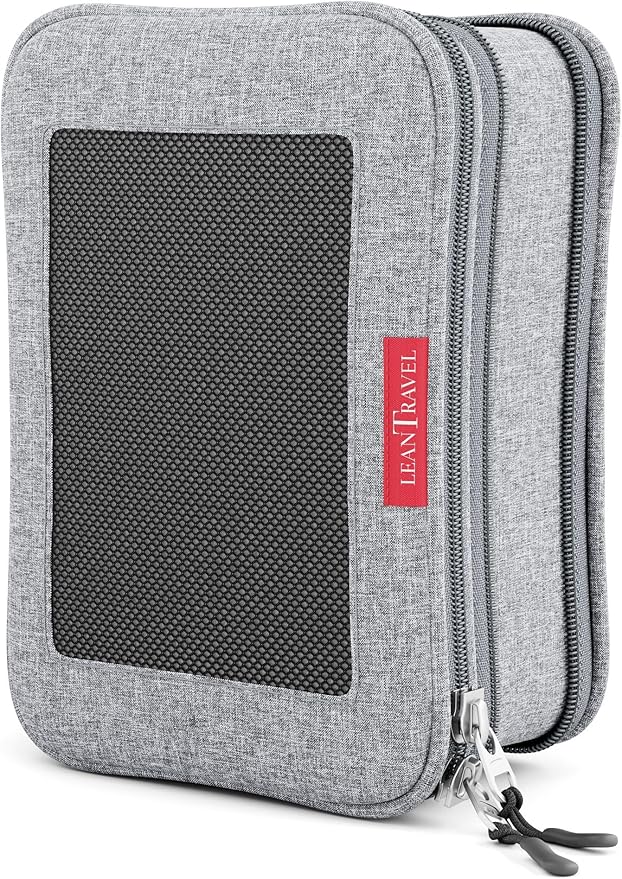 LeanTravel Premium Compression Packing Cubes for Travel - Suitcase Organizer Bags with Double Zipper & Breathable Mesh Panel 