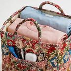Quilted Laundry Basket with Handles - Multi-Purpose Fabric Storage Basket，Boho Fabric Storage Baskets with Handles for Car, H