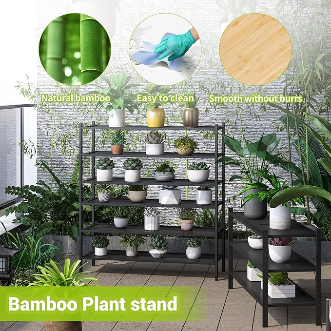 BMOSU 3-Tier Bamboo Extended Shoe Rack Premium Stackable Shoe Shelf Storage Organizer for Hallway Closet Living Room Entryway