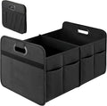 Simple Deluxe Car Trunk Organizer, 2 Compartments Collapsible Trunk Storage, Anti-slip Design, Made of Waterproof 600D Oxford