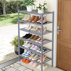 Smiry Shoe Rack, 6 Tier Thick Bamboo Shoe Organizer, Stackable Free Standing Wooden Shoe Storage Shelf for Closet, Entryway, 