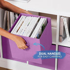 Storage Cubes Pack Of 8 - Standard Size Cube Storage Bin 10.5x10.5x11 With Dual Handles For Easy Carrying- Fabric Storage Bin
