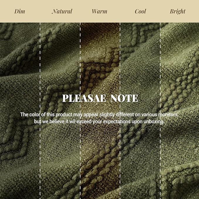 BATTILO HOME Olive Green Throw Blanket for Couch, Soft Army Green Blanket with Tassels for Home Decor, Decorative Knitted Thr