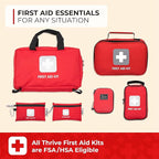 Thrive Mini First Aid Kit - Waterproof Rip-Stop Travel First Aid - Compact Hiking Supplies & Safety Kit - for Home Medical Us