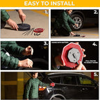 Zento Deals LED Flashing Stop Sign Parking Assistant for Garage- 7” Bright Red Stop Sign, Warning Car Stop Indicator Sensor for Vehicles, Adjustable Height, Premium Quality