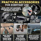 Bling Car Accessories Set 27 Pieces – Silver Steering Wheel Cover, Diamond License Plate Frame, Rhinestone Interior Car Decor, Cup Holders, Hooks, Universal Fit, Great Gift for Auto Lovers