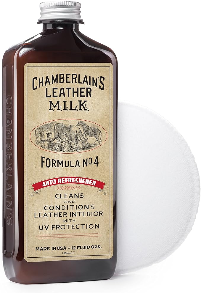 Leather Milk Auto Leather Conditioner and Cleaner with UV Protection - Auto Refreshener No. 4 - All Natural, Non-Toxic Auto L