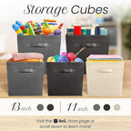 Reli. 13x13x13 Storage Cube Bins (8 Pack) | Large Cube Organizer Bins | 13x13 Fabric Storage Boxes | Fits Kallax | Collapsibl
