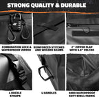 Mockins 25 CuFt Waterproof Rooftop Cargo Carrier Bag | 60"x43"x17" All-Weather 500D Soft-Shell Vinyl Car Top Carrier Without Roof Rack | Vehicle Soft-Shell Carriers with Roof Mat, Lock, Hooks & Straps