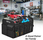 Femuar Car Trunk Organizer, Trunk Storage Organizer with 72L Large Capacity Waterproof Collapsible and 11 Pockets, Trunk Organizer for Suv