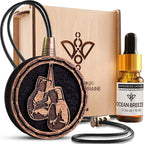 Wood Car Air Freshener — Handmade Car Air Freshener — Boxing Gloves Designed Fragrance Oil Diffuser in Wooden Gift Box — Arom