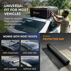 19 Cubic Feet Roof Bag – Safety Tested Heavy-Duty Waterproof Rooftop Cargo Carrier for All Cars & SUVs (with or Without Rack) – Includes Protective Mat & Storage Bag – Military-Grade 840D PVC