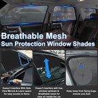 Front Side Half Window Shade Foldable Custom Fit for Hyundai Tucson 2021-2026 Car Window Shades for Side Window Sun Shade UV Protection Heat Insulation for Camping Sleeping 6PCS